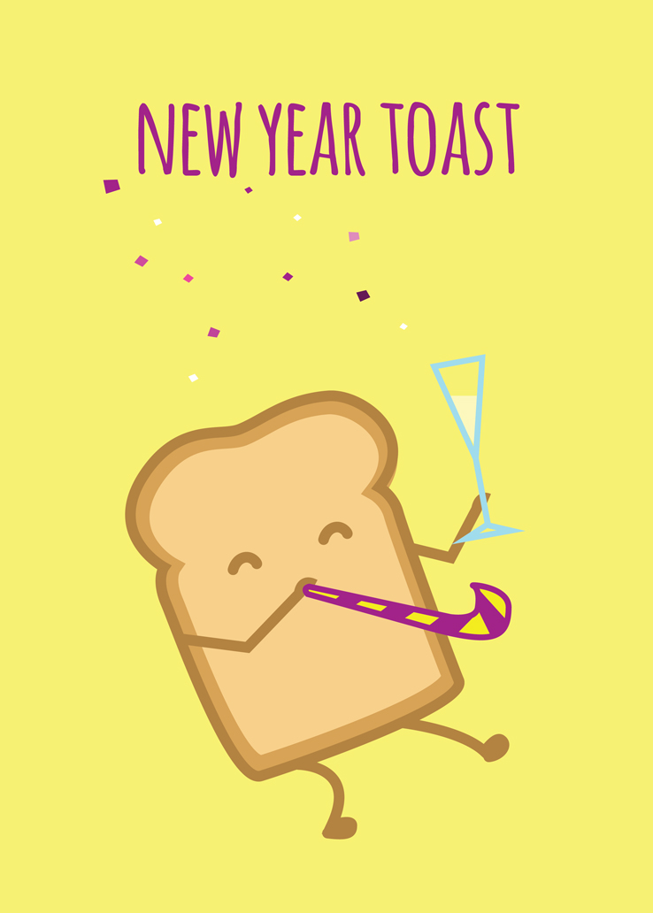 New Year Toast Boomerang Cards