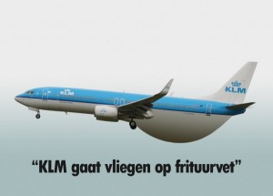 KLM gaat vliegen op frituurvet