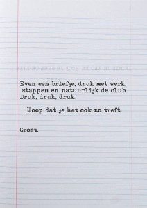 Briefje met letters