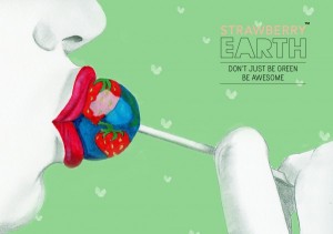 Strawberry Earth Lollipop